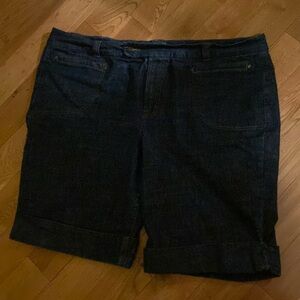 Plus size women’s Bermuda denim shorts.